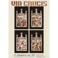 Quadros Via Sacra ou Via Crucis com Efeito 3D Madeira MDF - (G)